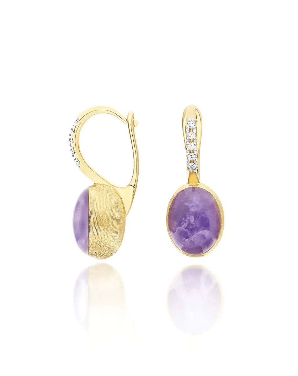 Orecchini Donna Nanis Oro Giallo 18 KT Diamanti con lepidolite e madreperla OS2-609
